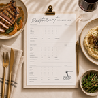 Restaurant Scorecard Printable – Fine Dining Review Tracker (Digital Download PDF)