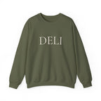 The DELI Crewneck Sweatshirt - Minimalist White Graphic Sweater