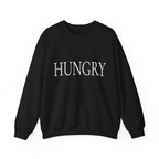 HUNGRY Graphic Sweatshirt – Minimalist White Crewneck