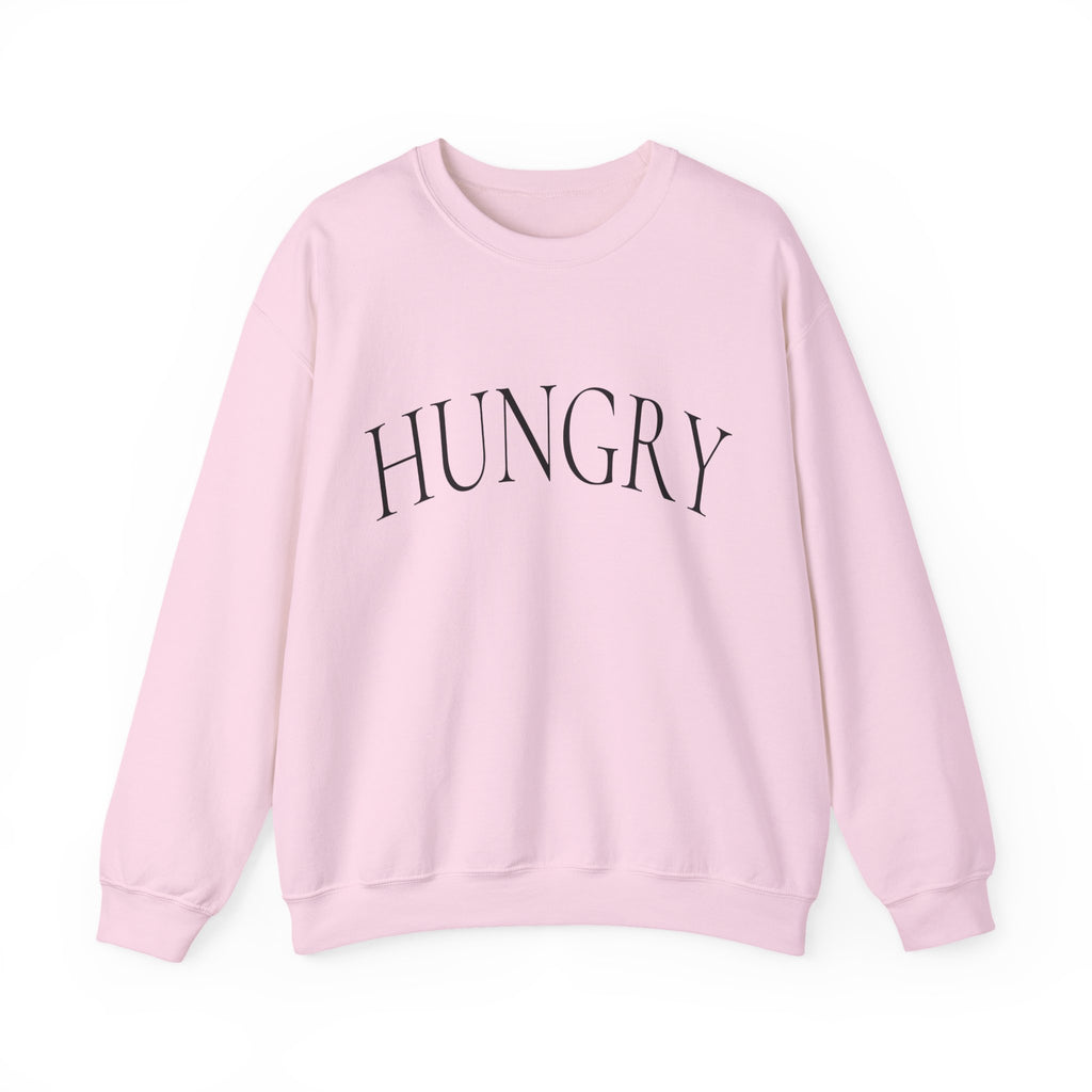 HUNGRY Graphic Sweatshirt - Minimalist White Crewneck