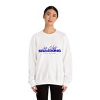 Late Night Snacking Retro Script Neon Blue Sweatshirt | Music Lyrics Snacks