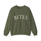 BITES Crewneck Sweatshirt – Minimalist White Graphic Pullover