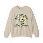 Get Toasted Stay Cheesy Sweatshirt, Cozy Graphic Crewneck, Cute Foodie Apparel, Funny Gift, Unisex Casual Wear
