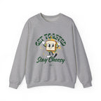Get Toasted Stay Cheesy Sweatshirt, Cozy Graphic Crewneck, Cute Foodie Apparel, Funny Gift, Unisex Casual Wear