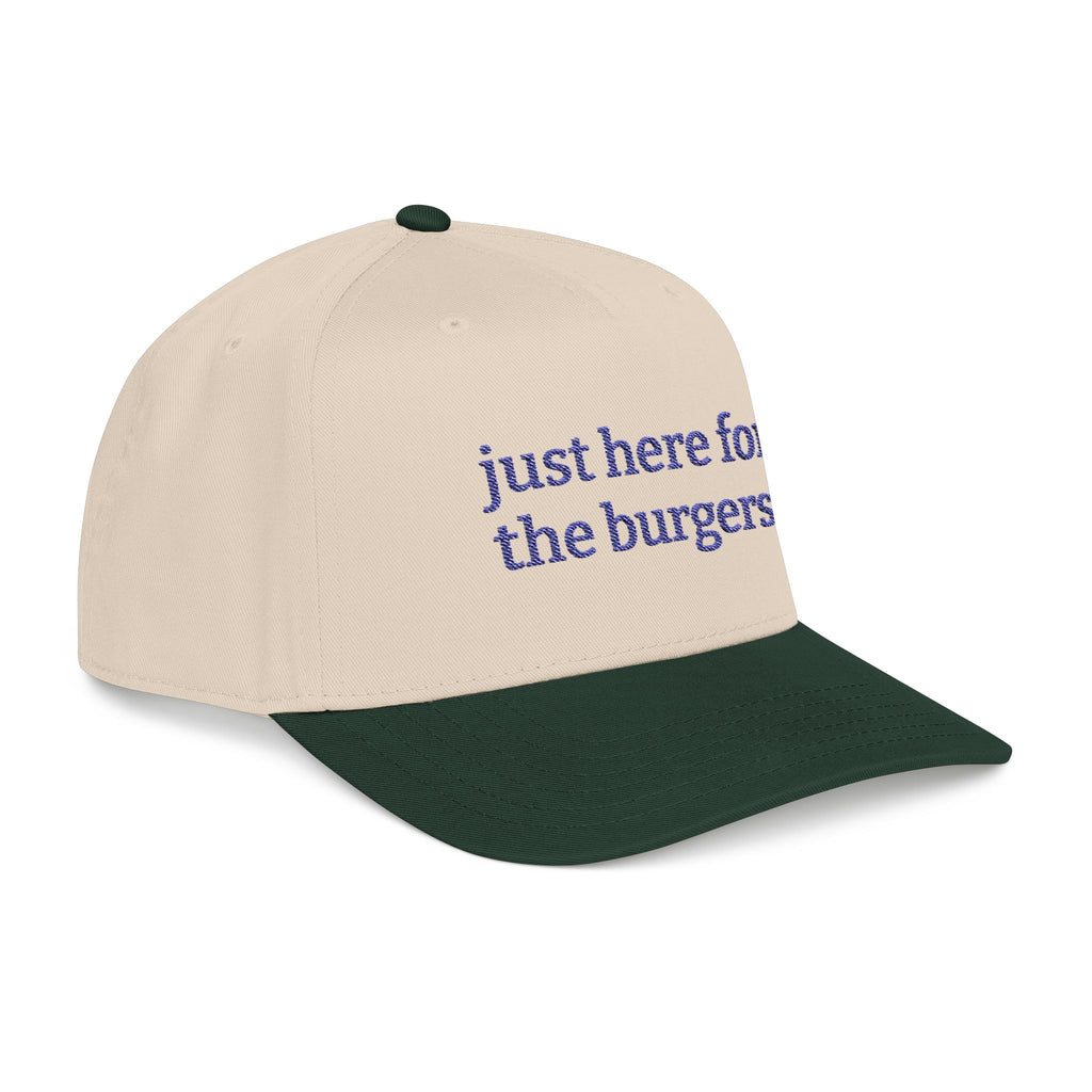 Just Here for the Burgers Baseball Cap | Embroided Foodie Hat, Grill and Burger Lover