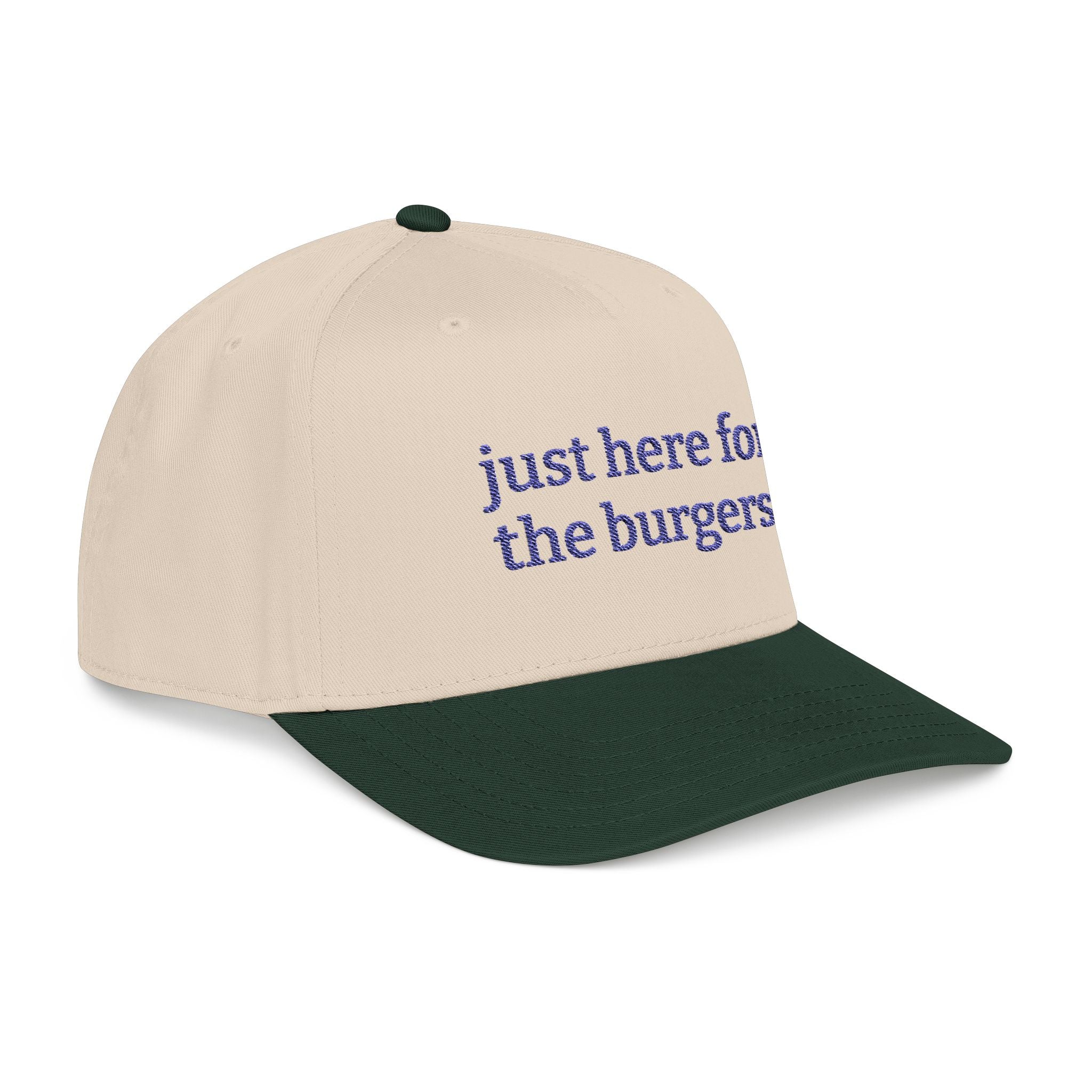 Just Here for the Burgers Baseball Cap | Embroided Foodie Hat, Grill and Burger Lover