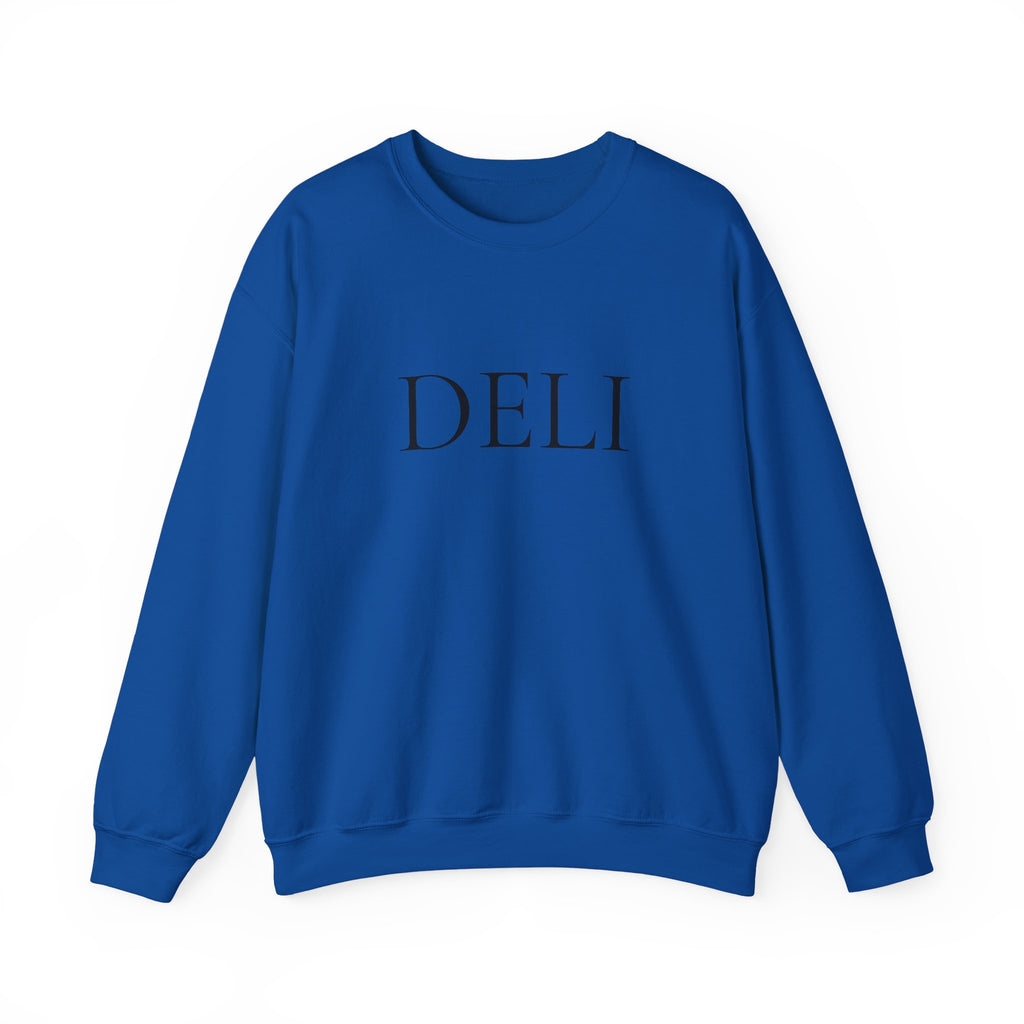 The DELI Crewneck Sweatshirt - Minimalist White Graphic Sweater