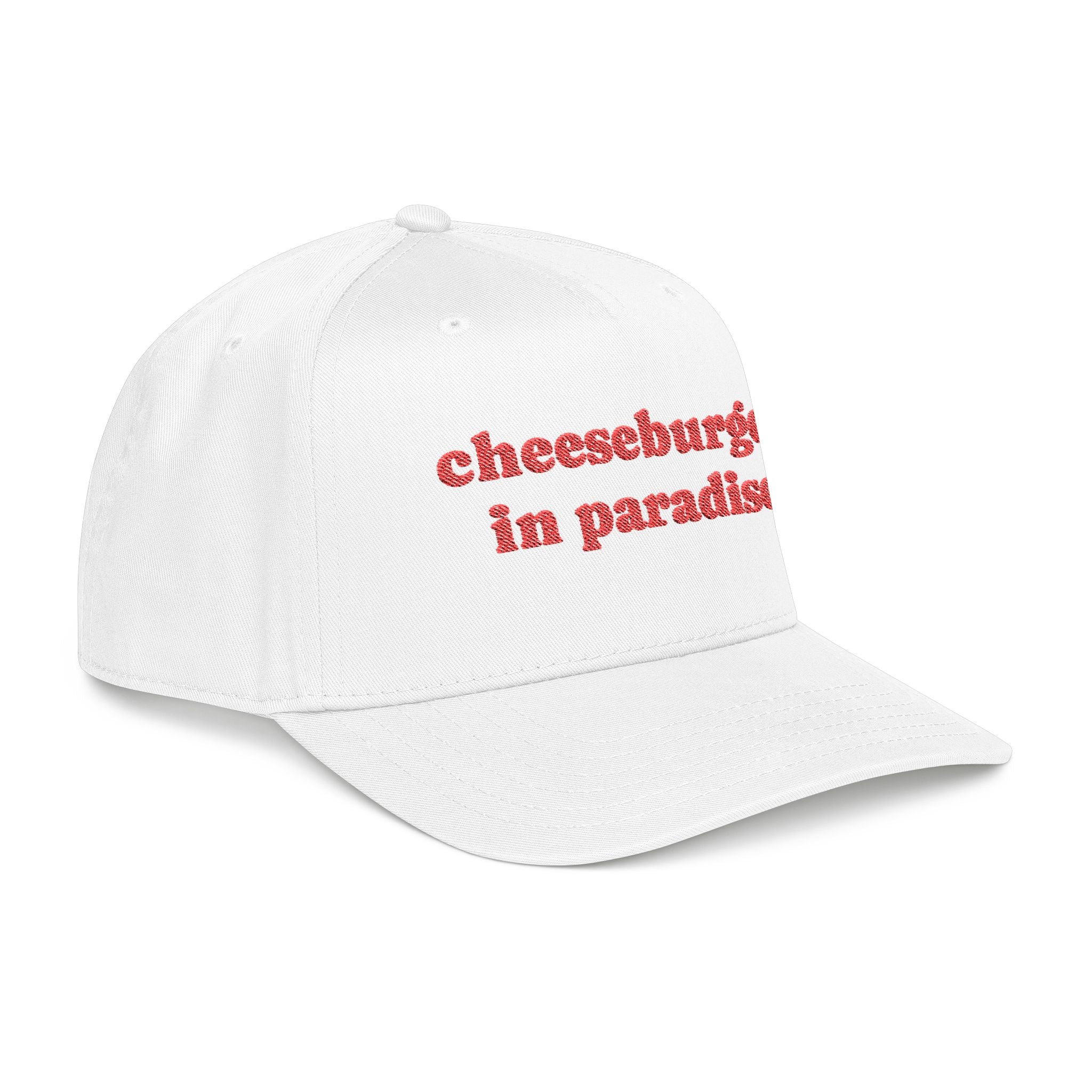 Cheeseburger in Paradise Retro Embroidered Baseball Cap | Food Lyrics
