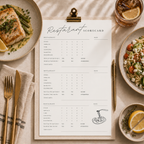 Restaurant Scorecard Printable – Fine Dining Review Tracker (Digital Download PDF)