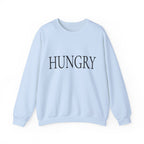 HUNGRY Graphic Sweatshirt – Minimalist White Crewneck