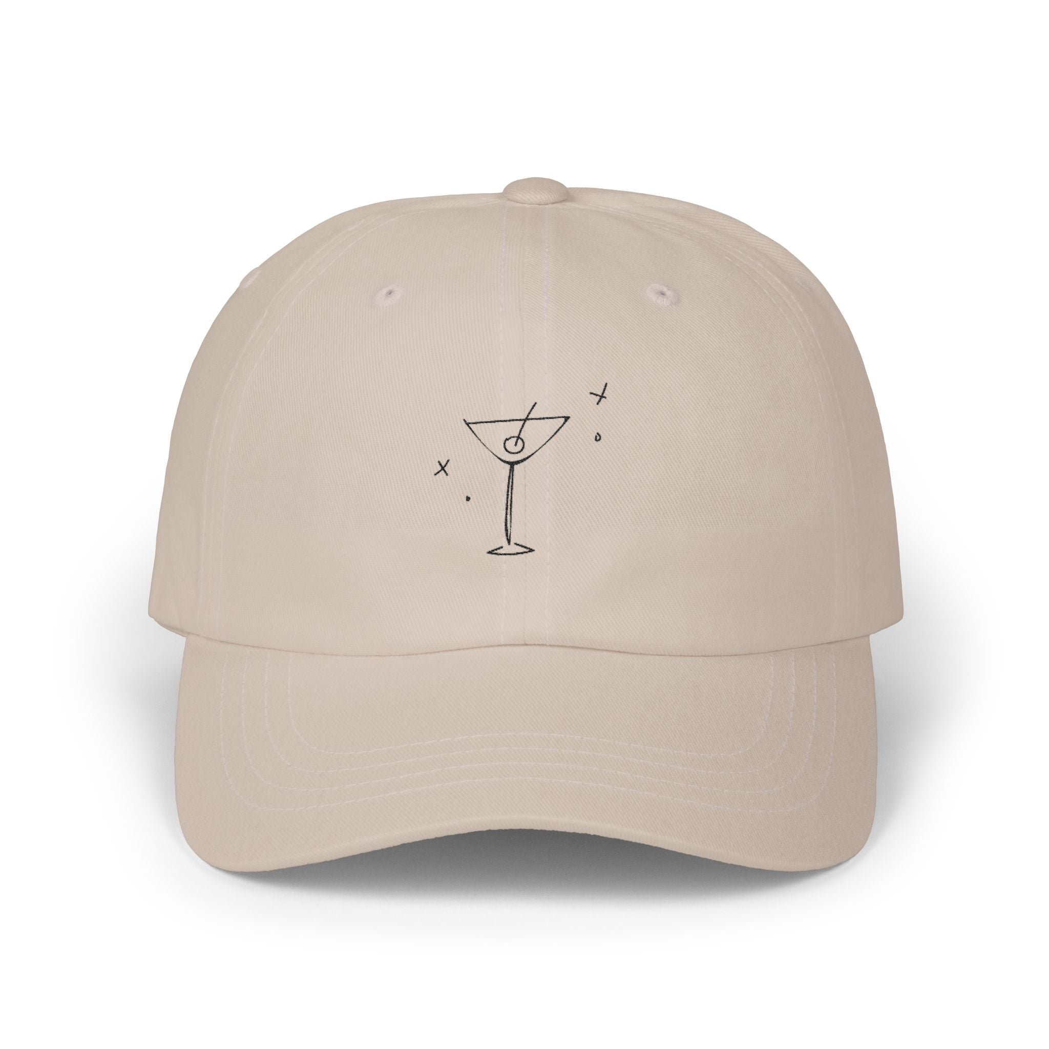 Classic Dad Cap with Martini Design, Casual Hat, Gift for Father's Day, Summer Accessory, Unisex Cap