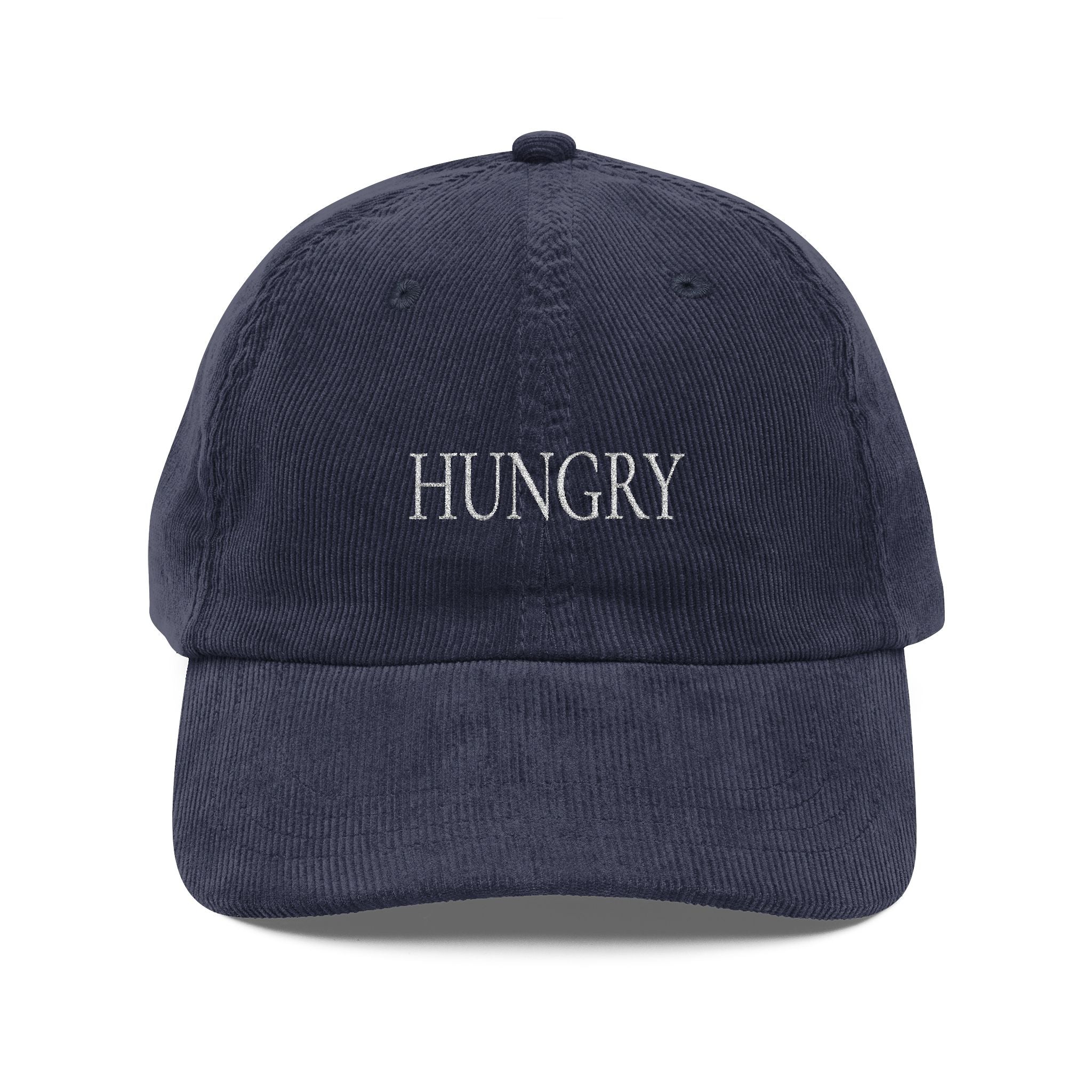 HUNGRY Embroidered Corduroy Cap - Vintage Rust Dad Hat