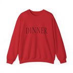 DINNER Crewneck Sweatshirt - Minimalist Text Pullover