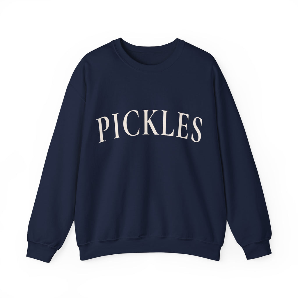 Pickles Crewneck Sweatshirt - Minimal White Graphic Pullover