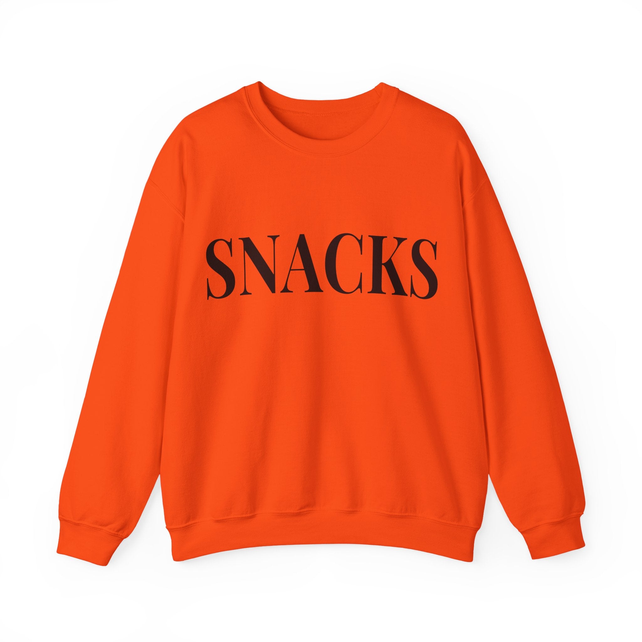 SNACKS Crewneck Sweatshirt — Minimal Foodie Graphic Pullover