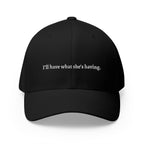 i'd have what she's having Embroidered Cap | Script Text Baseball Hat