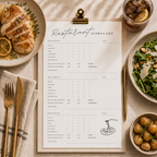 Restaurant Scorecard Printable – Fine Dining Review Tracker (Digital Download PDF)