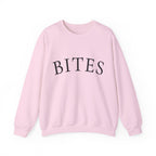 BITES Crewneck Sweatshirt – Minimalist White Graphic Pullover