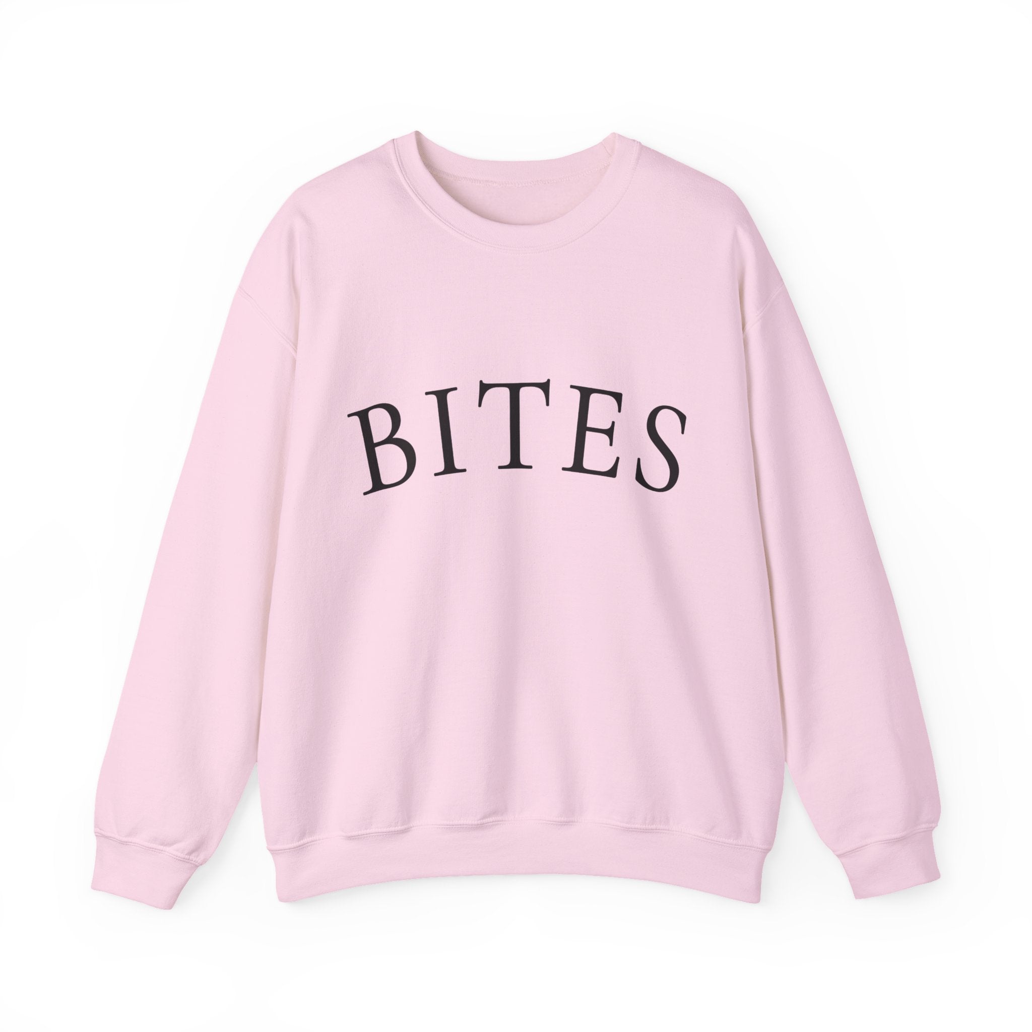 BITES Crewneck Sweatshirt – Minimalist White Graphic Pullover