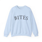 BITES Crewneck Sweatshirt – Minimalist White Graphic Pullover