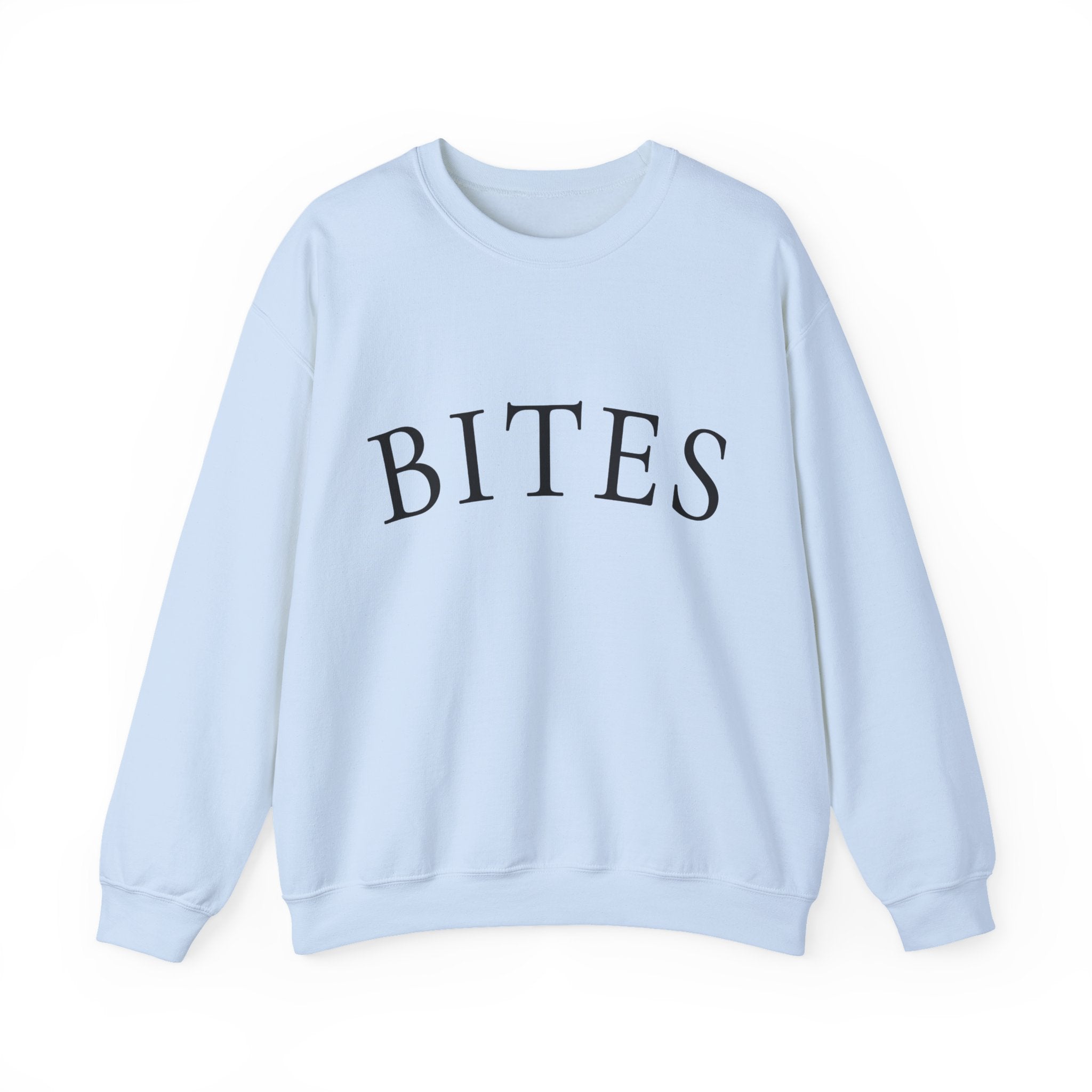 BITES Crewneck Sweatshirt – Minimalist White Graphic Pullover