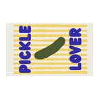 Pickle Lover Tea Towel, Striped Kitchen Dish Towel - Cotton/Poly Blend, Kitchen Hand Towel, Cooking Towel, Hostess Gift, Housewarming Gift,