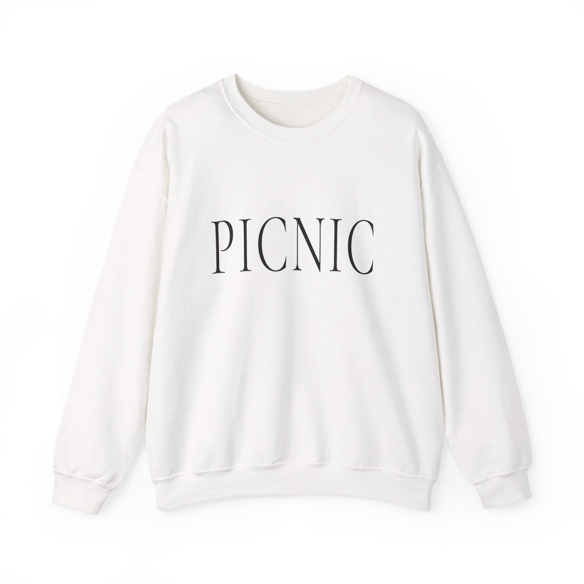 PICNIC Crewneck Sweatshirt - Minimalist White Graphic Pullover