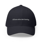i'd have what she's having Embroidered Cap | Script Text Baseball Hat