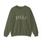 DELI Crewneck Sweatshirt – Minimalist White Pullover for Food Lovers