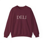 The DELI Crewneck Sweatshirt - Minimalist White Graphic Sweater