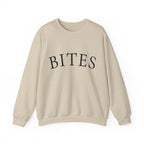 BITES Crewneck Sweatshirt – Minimalist White Graphic Pullover
