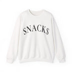 Snacks Crewneck Sweatshirt - Minimal Graphic "SNACKS" Pullover
