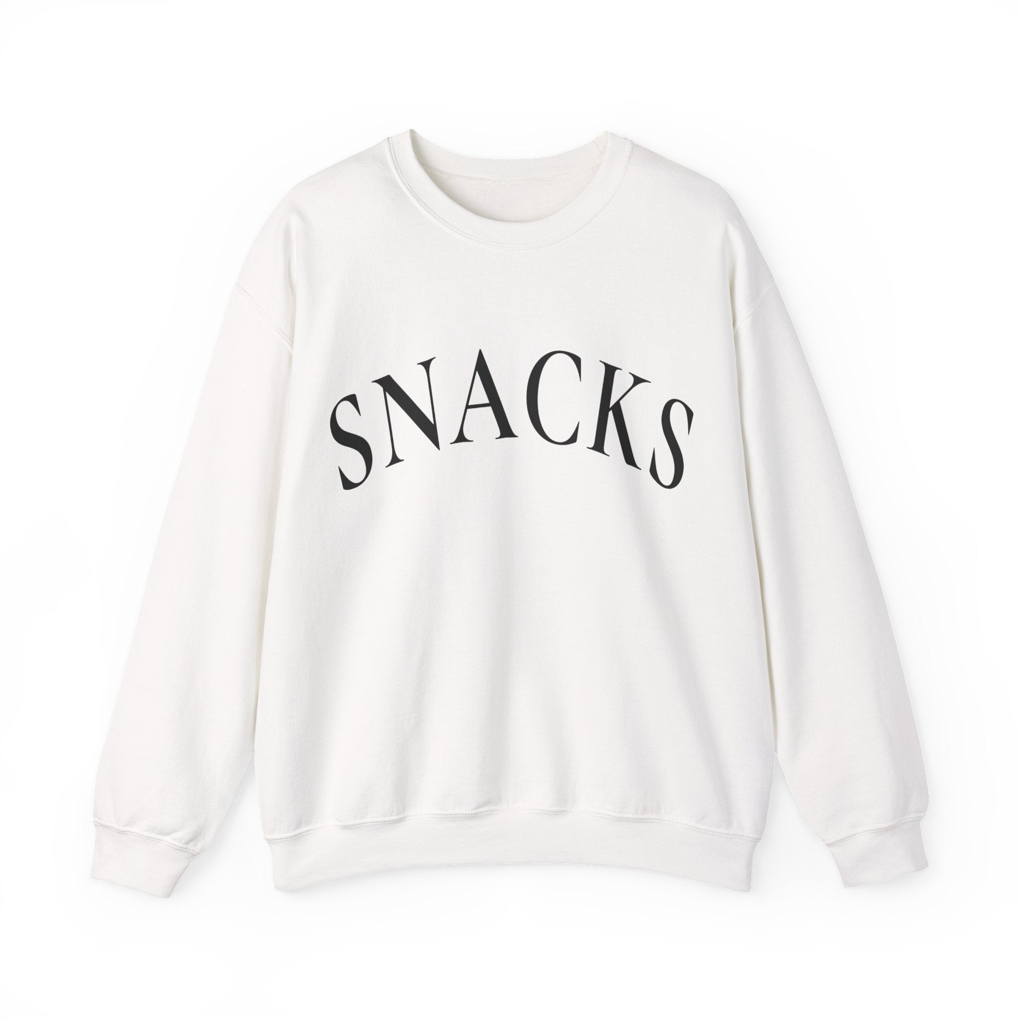 Snacks Crewneck Sweatshirt - Minimal Graphic "SNACKS" Pullover