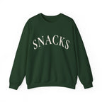 Snacks Crewneck Sweatshirt - Minimal Graphic "SNACKS" Pullover