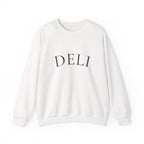 DELI Crewneck Sweatshirt – Minimalist White Pullover for Food Lovers