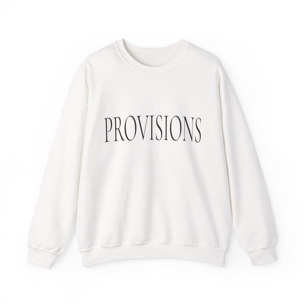PROVISIONS Crewneck Sweatshirt - Minimalist Text Pullover