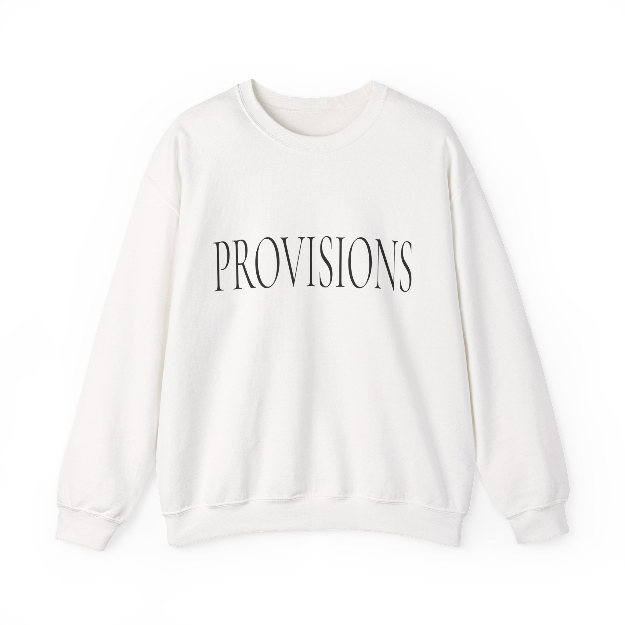 PROVISIONS Crewneck Sweatshirt - Minimalist Text Pullover
