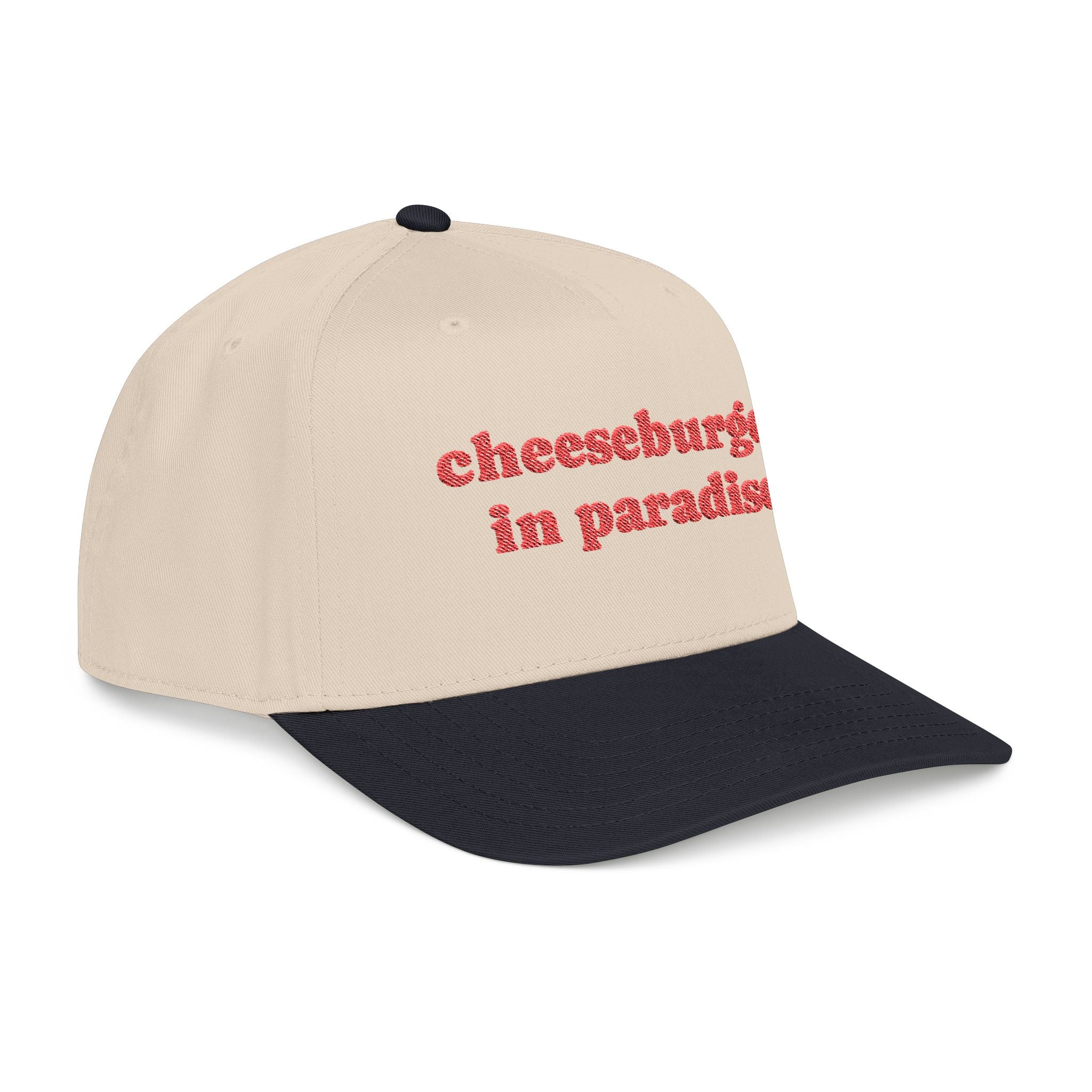Cheeseburger in Paradise Retro Embroidered Baseball Cap | Food Lyrics