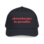 Cheeseburger in Paradise Retro Embroidered Baseball Cap | Food Lyrics
