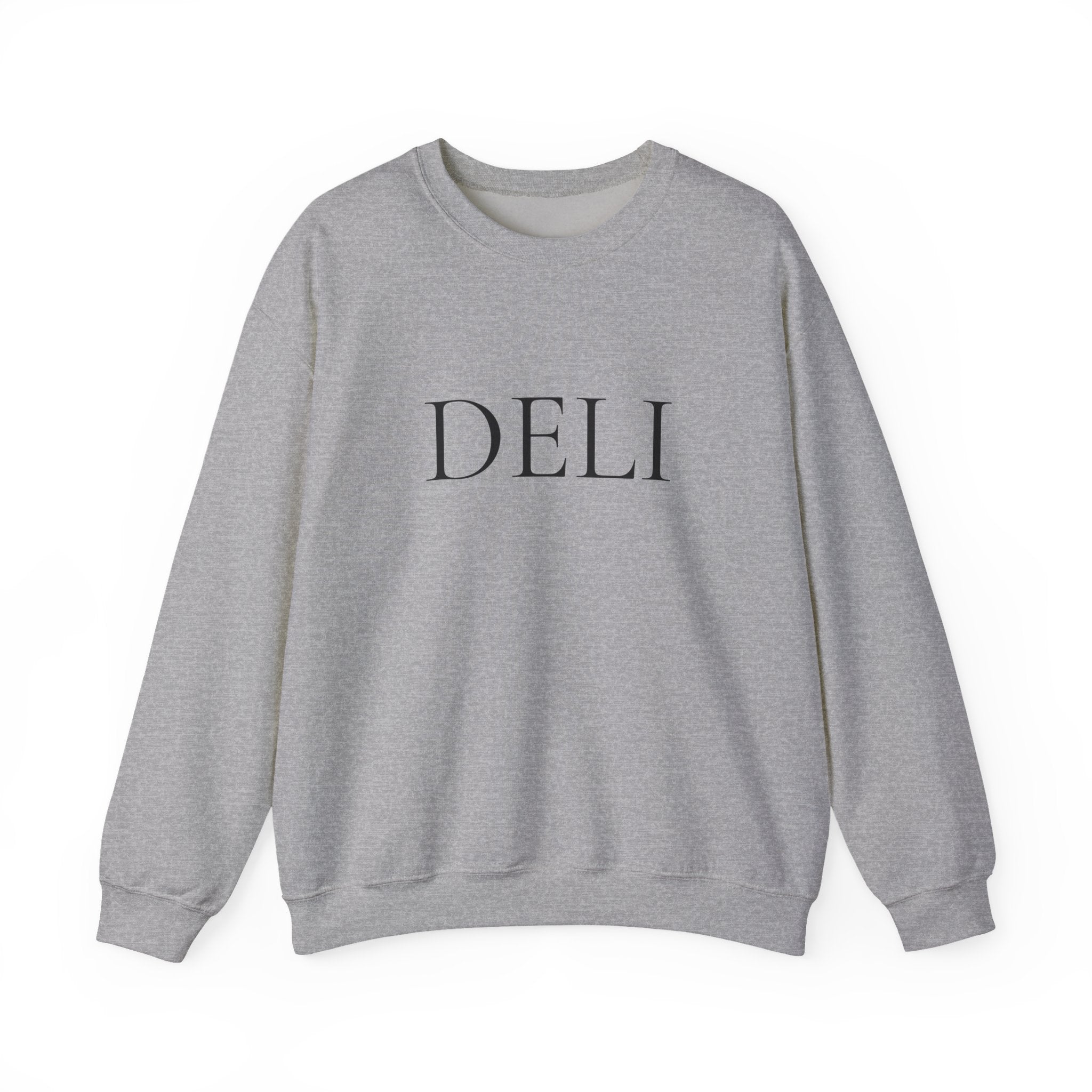 The DELI Crewneck Sweatshirt - Minimalist White Graphic Sweater