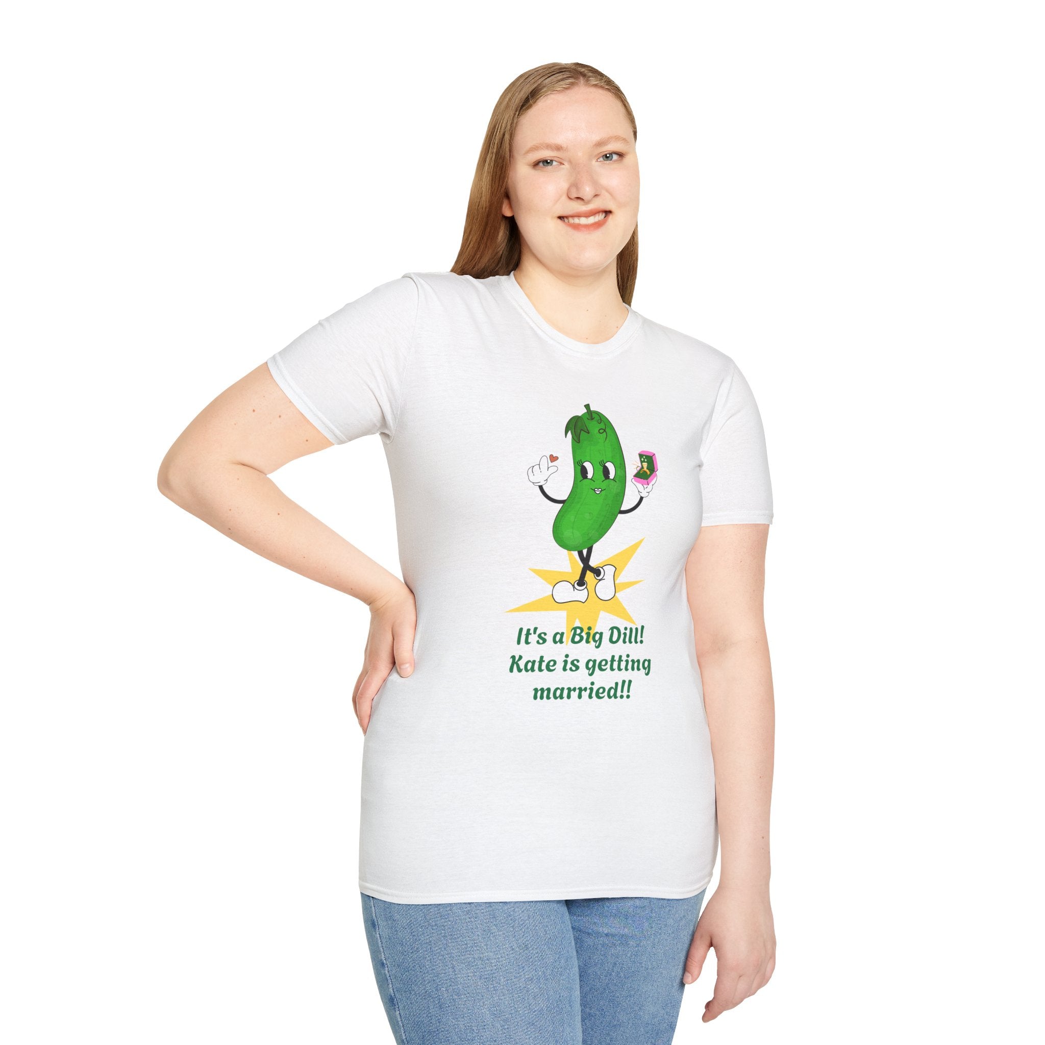 Personalized Pickle Bride Tshirt, Engagement, Unisex Softstyle Tee, Custom Wedding Shirt, Funny Bridal Gift, Couples Shirt
