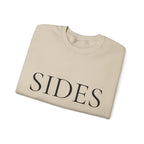 SIDES Crewneck Sweatshirt - Minimalist White Graphic Pullover