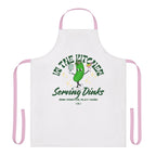 Whimsical Kitchen Apron, Fun Cooking Gift, Chef Apron, Serving Drinks Apparel, Perfect for Hostess Gifts, Green Pepper Design