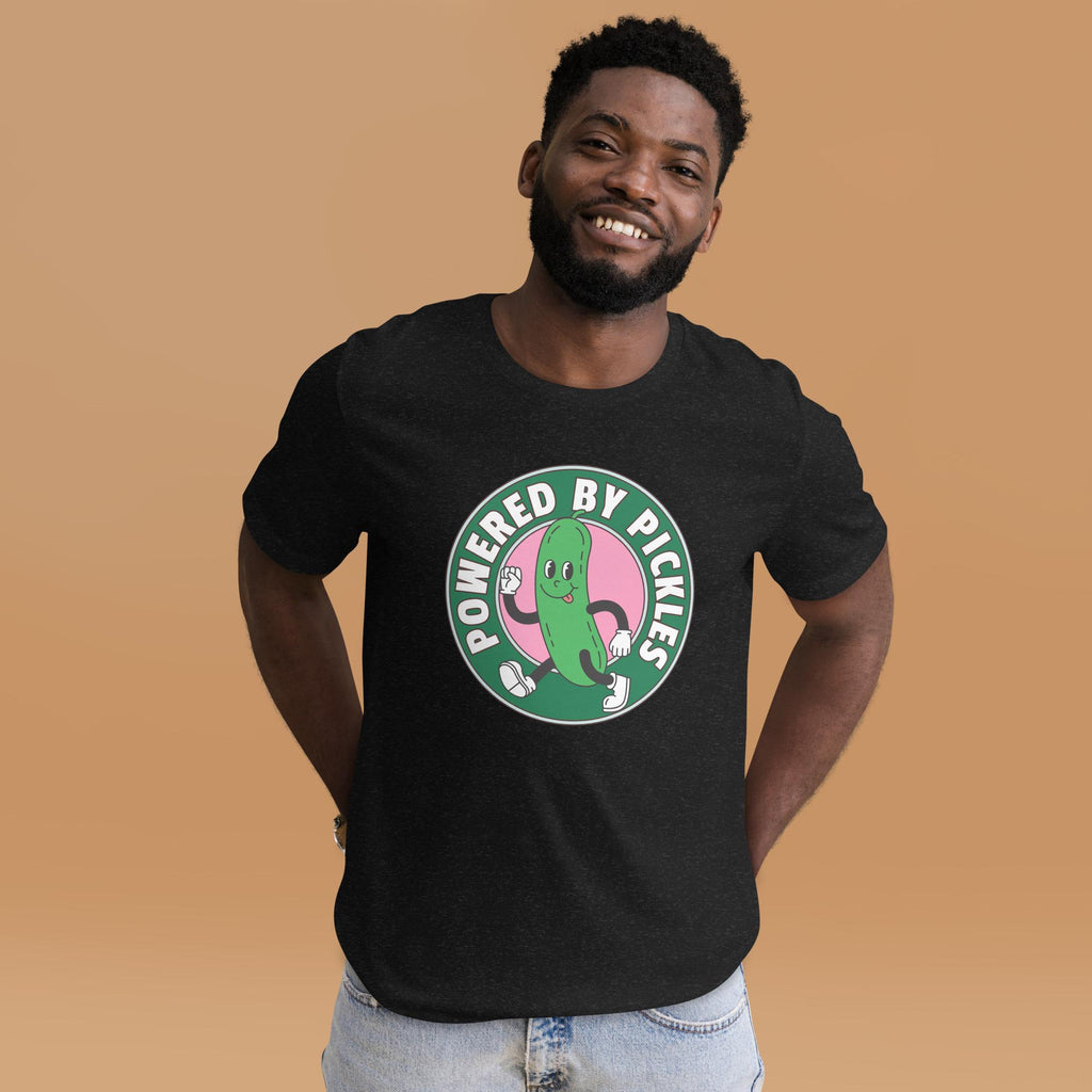 Powered by Pickles T-shirt: Funny Foodie Unisex Tee