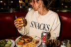 SNACKS Crewneck Sweatshirt - Minimal Foodie Graphic Pullover