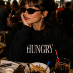 HUNGRY Graphic Sweatshirt – Minimalist White Crewneck