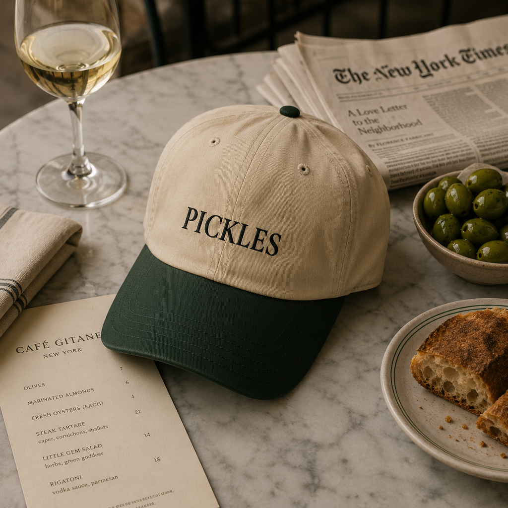 PICKLES Embroidered Baseball Cap - Garment Washed Two‑Tone Casual Hat