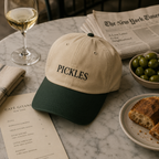 PICKLES Embroidered Baseball Cap - Garment Washed Two‑Tone Casual Hat