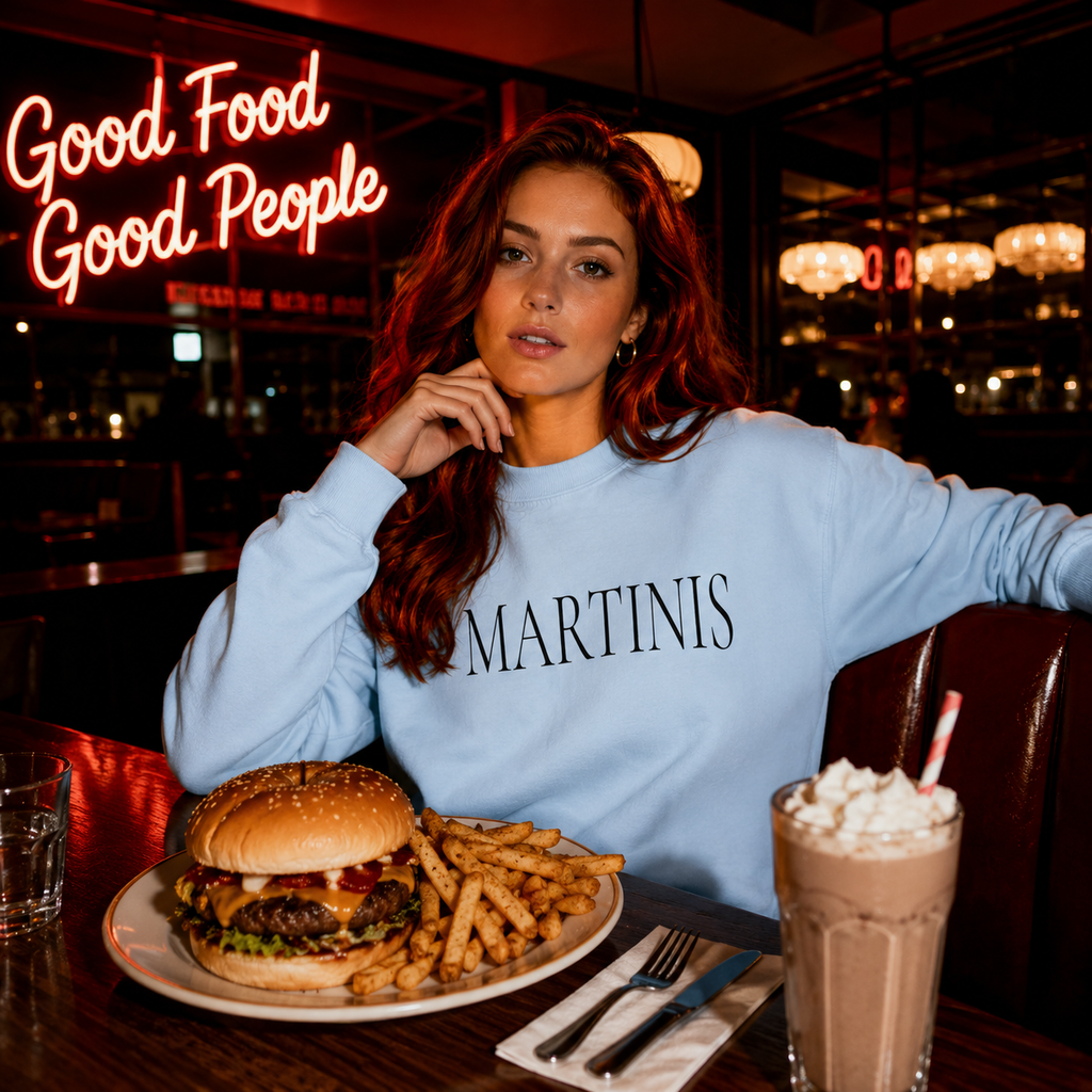 MARTINIS Crewneck Sweatshirt - Classic Bar Drink Graphic Pullover