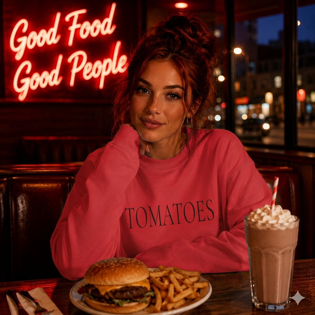TOMATOES Crewneck Sweatshirt - Minimalist Garden Produce Tee for Plant Lovers